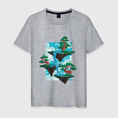 Мужская футболка Парящие острова Пейзаж / Меланж – фото 1