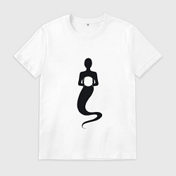 Футболка хлопковая мужская Силуэт духа пустоты, цвет: белый