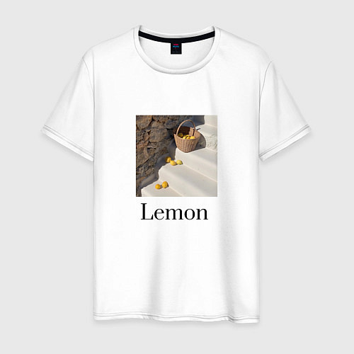 Мужская футболка Лимон лимонад эстетика / Белый – фото 1