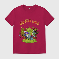 Футболка хлопковая мужская Slurm team, цвет: маджента