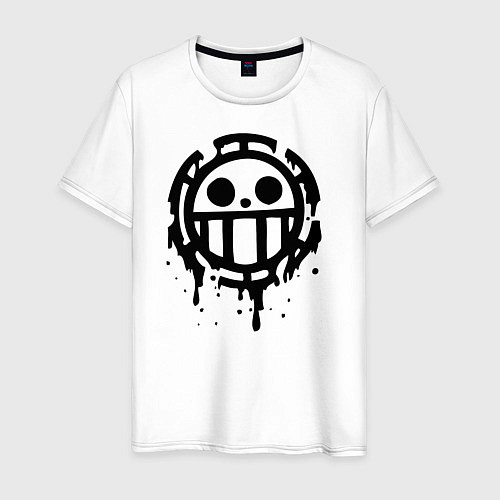 Мужская футболка One Piece знак черной краской / Белый – фото 1