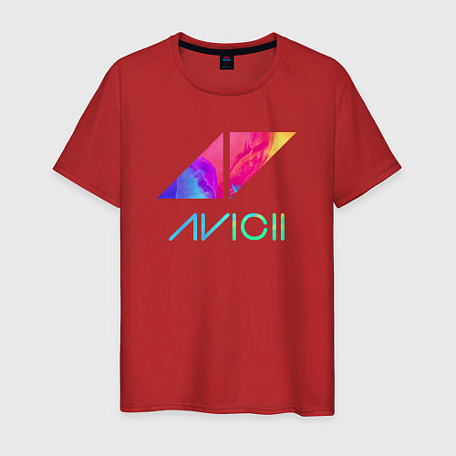Мужская футболка AVICII RAIBOW / Красный – фото 1