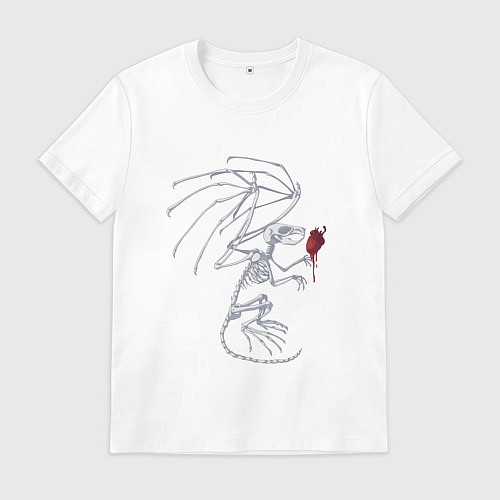 Мужская футболка Скелет крылатой крысы / Белый – фото 1