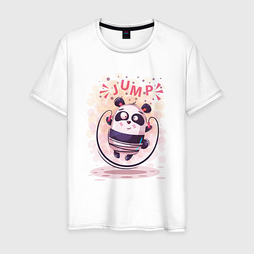 Мужская футболка Panda jump / Белый – фото 1