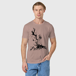 Футболка хлопковая мужская Черный Аста Черный Клевер, цвет: пыльно-розовый — фото 2