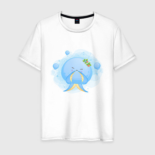 Мужская футболка Милая осьминожка / Белый – фото 1