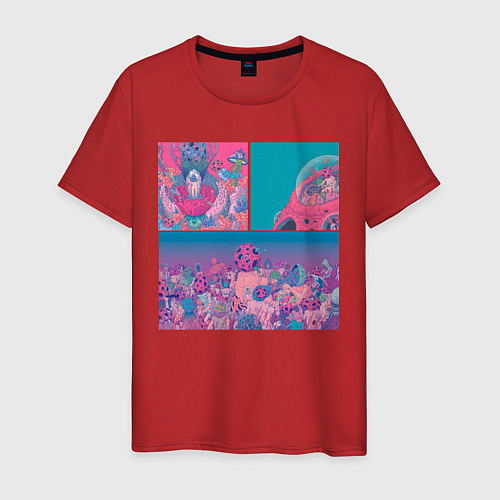 Мужская футболка The water world of psychedelic / Красный – фото 1