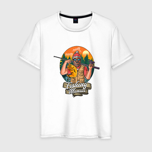 Мужская футболка Рыбак Fishing maniac / Белый – фото 1