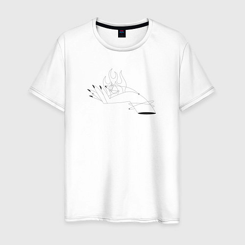 Мужская футболка Рука с пламенем / Белый – фото 1