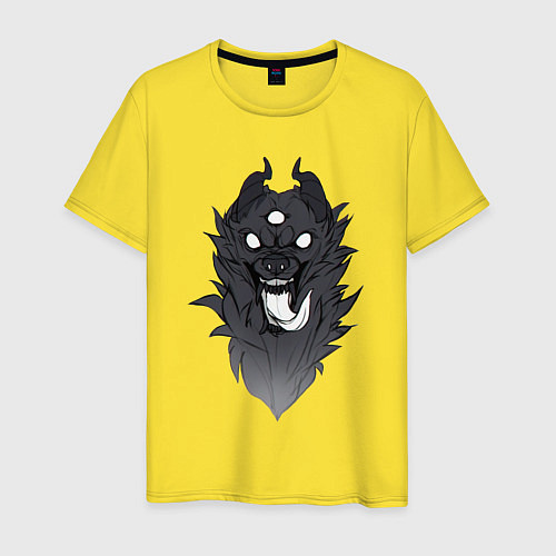 Мужская футболка Адская гончая / Желтый – фото 1