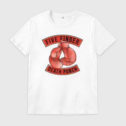 Футболка хлопковая мужская 5FDP boxing gloves, цвет: белый