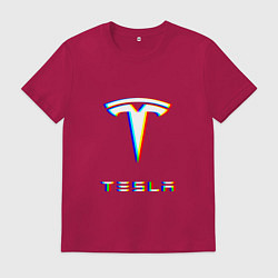 Мужская футболка TESLA MOTORS GLITCH ТЕСЛА