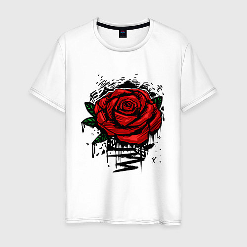 Мужская футболка Красная Роза Red Rose / Белый – фото 1