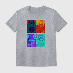 Футболка хлопковая мужская Gurren Lagann collage, цвет: меланж