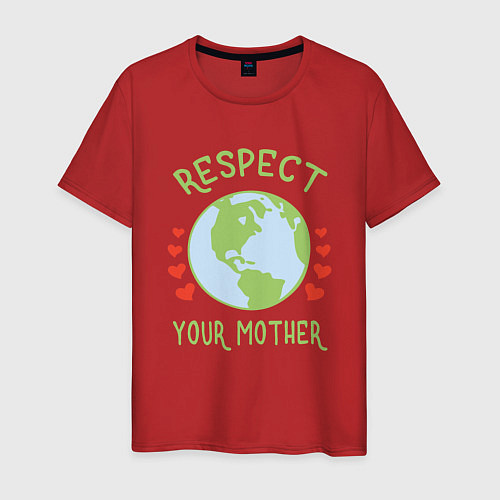 Мужская футболка Respect Earth / Красный – фото 1