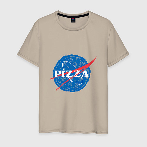 Мужская футболка NASA Pizza / Миндальный – фото 1