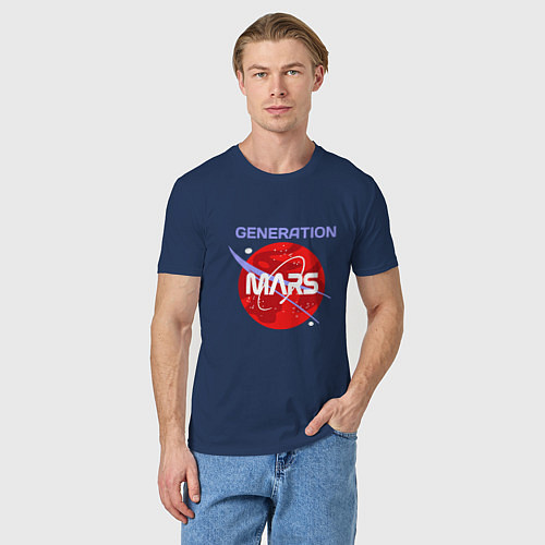Мужская футболка Generation Mars / Тёмно-синий – фото 3