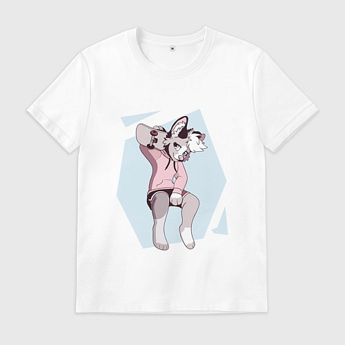 Мужская футболка Собака Фурри Furry / Белый – фото 1