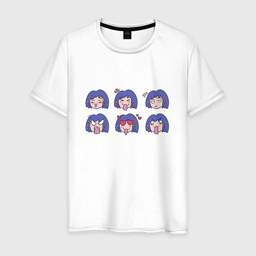 Мужская футболка Anime Girl Expression Faces / Белый – фото 1