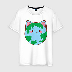 Футболка хлопковая мужская World cat, цвет: белый