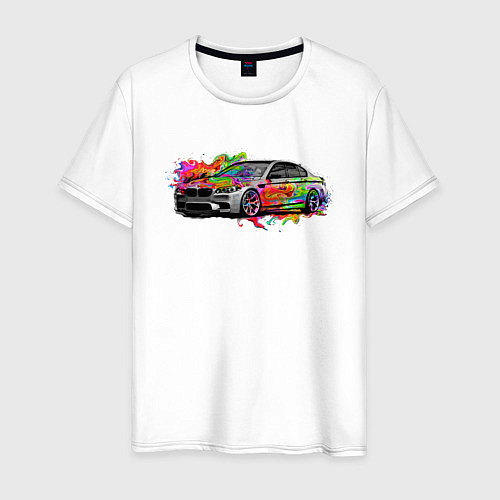 Мужская футболка Автомобиль бмв / Белый – фото 1