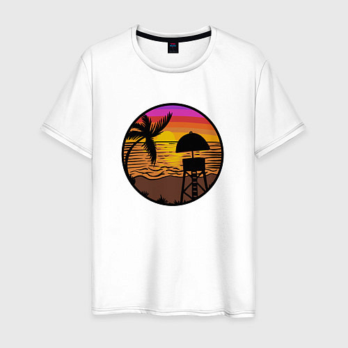 Мужская футболка Пляж лето / Белый – фото 1