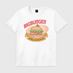 Футболка хлопковая мужская Delicious Burger, цвет: белый