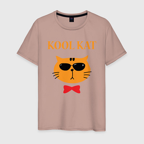 Мужская футболка Kool kat / Пыльно-розовый – фото 1