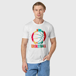 Футболка хлопковая мужская Color Basketball, цвет: белый — фото 2