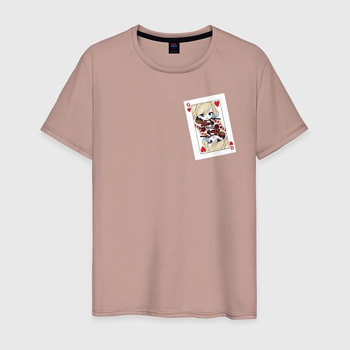 Мужская футболка Игральная карта Anime Harley / Пыльно-розовый – фото 1
