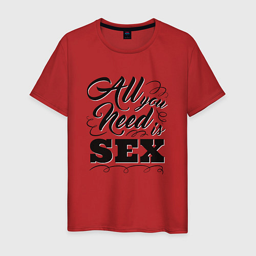 Мужская футболка All you need is SEX / Красный – фото 1