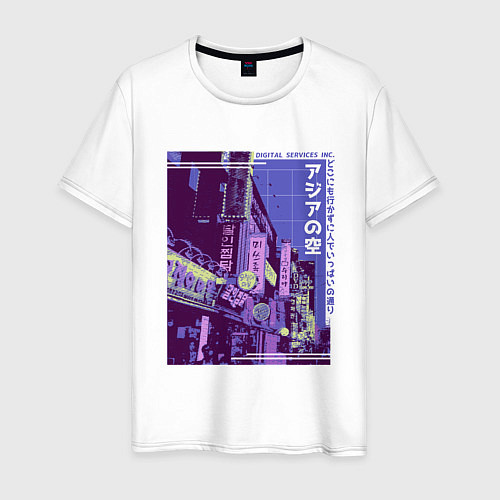 Мужская футболка Neon Asian Street Vaporwave / Белый – фото 1