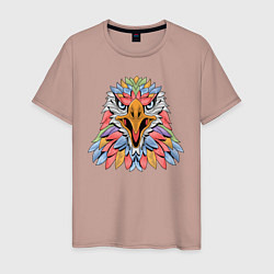 Футболка хлопковая мужская Радужный орёл, цвет: пыльно-розовый