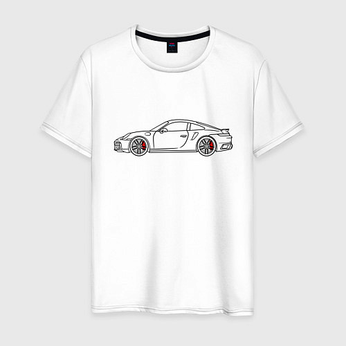 Мужская футболка Porsche 911 Tubro S / Белый – фото 1
