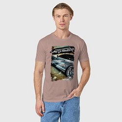 Футболка хлопковая мужская Need for Speed Most Wanted, цвет: пыльно-розовый — фото 2