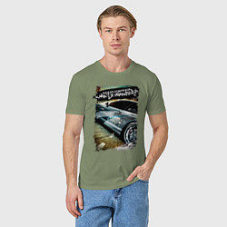 Футболка хлопковая мужская Need for Speed Most Wanted, цвет: авокадо — фото 2