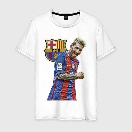Мужская футболка Лионель Месси Барселона Аргентинаа / Белый – фото 1