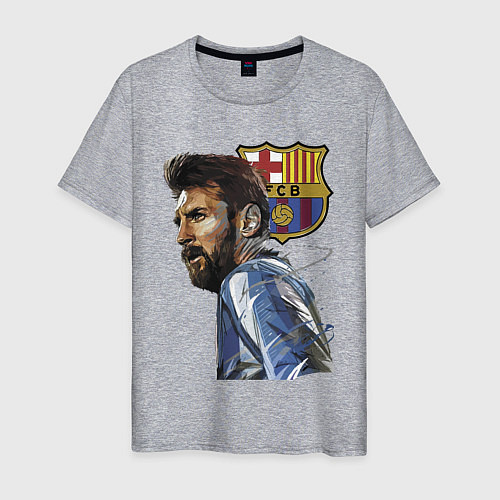 Мужская футболка Lionel Messi Barcelona Argentina Striker / Меланж – фото 1