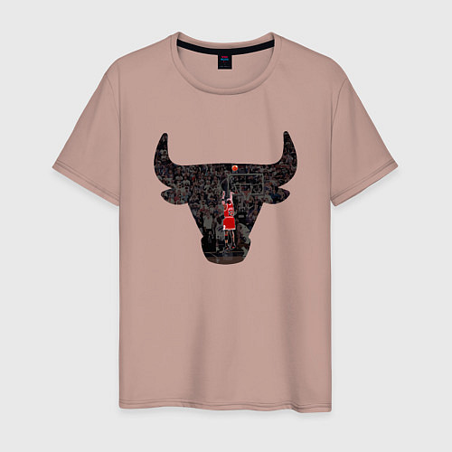 Мужская футболка Bulls - Jordan / Пыльно-розовый – фото 1