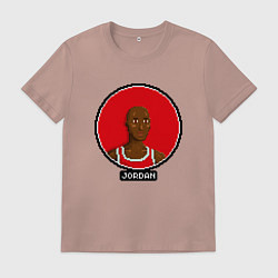 Футболка хлопковая мужская Retro Jordan, цвет: пыльно-розовый