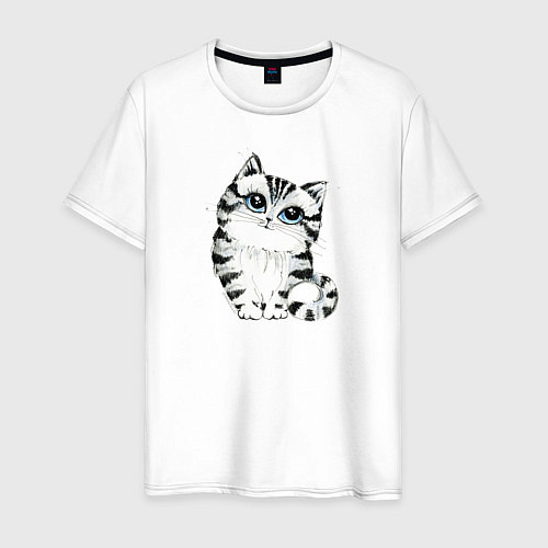 Мужская футболка Котёнок / Белый – фото 1