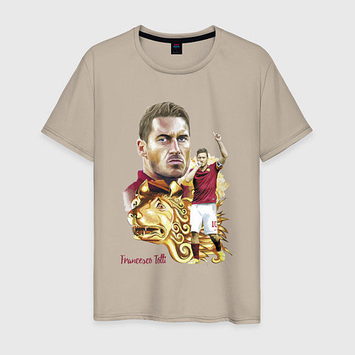 Мужская футболка Francesco Totti Roma Italy Captain / Миндальный – фото 1