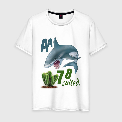 Мужская футболка Poker shark / Белый – фото 1