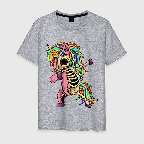 Мужская футболка Единорог зомби dab / Меланж – фото 1