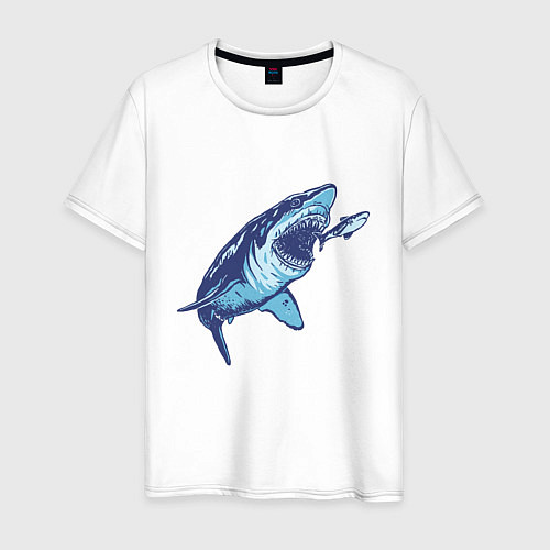 Мужская футболка Гигантская акула Мегалодон / Белый – фото 1