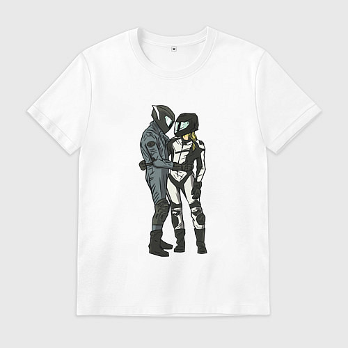 Мужская футболка Влюблённые мотоциклисты / Белый – фото 1