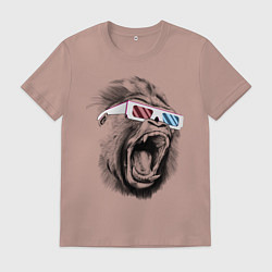 Футболка хлопковая мужская Дикая горилла, цвет: пыльно-розовый