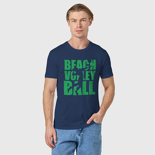 Мужская футболка Beach Volleyball / Тёмно-синий – фото 3
