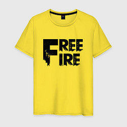 Футболка хлопковая мужская Free Fire big logo, цвет: желтый