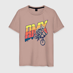 Футболка хлопковая мужская BMX, цвет: пыльно-розовый